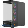 Корпус Modecom VOLCANO AQ200 ARGB MIDI FRONT LCD, 4x120mm fans BLACK без БЖ ATX (MC-A-AQ200-4FA-B)