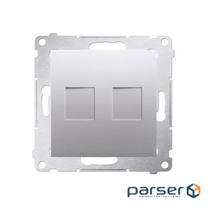 Адаптер информационный Premium 2xRJ45 Keystone, серебро матовое (DKP2.01/43)