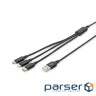 Дата кабель USB 2.0 AM to Lightning + Micro 5P + Type-C 1.0m charge only Digitus (AK-300160-010-S)