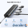 Хаб USB 3.0 -> 4хUSB 3.0 Hub 1.0 м кабель Space Gray CM219 Ugreen (35574)