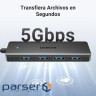 Хаб USB 3.0 -> 4хUSB 3.0 Hub 1.0 м кабель Space Gray CM219 Ugreen (35574)