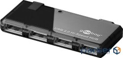Перехідник обладнання Goobay USB2.0 A 1x4 (HUB), Pas SlimLine Black (75.09.5670-1)