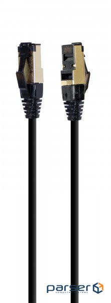 Патч корд 8-ї категорії, S/FTP, литий, 50u "штекер із клямкою, 15 м, чорний (PP8-LSZHCU-BK-15M)