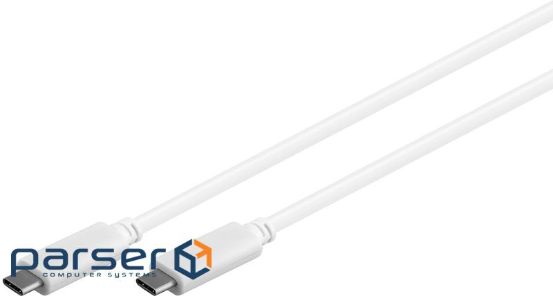 Кабель пристроїв-адаптер USB Type-C M/M 1.0m,(USB3.0) D=4.0mm Gold Cu,білий (75.06.7194-1) (75.06.7194-1)