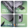 Концентратор AXAGON USB-C 12-in-1 HDMI + DisplayPort + RJ45 1000Mbps + PD100W aluminum gray (HMC-12GM2)