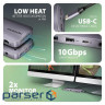 Концентратор AXAGON USB-C 12-in-1 HDMI + DisplayPort + RJ45 1000Mbps + PD100W aluminum gray (HMC-12GM2)