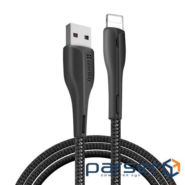 Дата кабель USB 2.0 AM to Lightning 1.0m led black ColorWay (CW-CBUL034-BK)