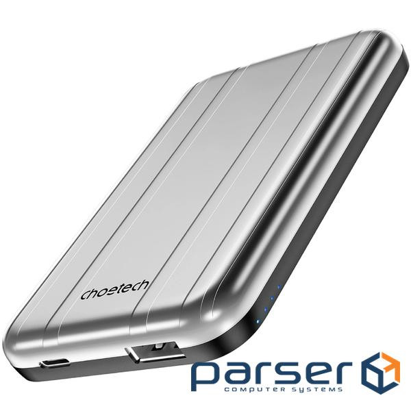 УМБ Choetech Magnetic Wireless 5000mAh 10W, USB-A,USB-C In/Out B655 mini silver (6932112104779)