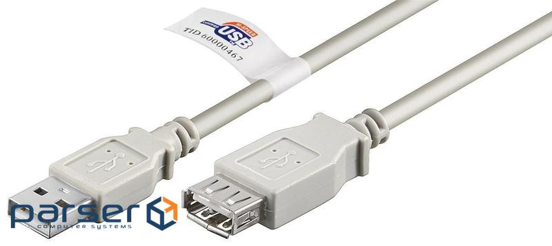 Кабель Goobay подовжувач USB2.0 A M/F 3.0m,AWG24+28 2xShielded Cu Certyfic. (75.06.8915-1)