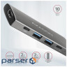 Концентратор AXAGON USB-C to 2xUSB-A + 2xUSB-C + HDMI 0.13m gray (HMC-5G2)