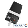 Батарея універсальна HOCO 40000mAh Powermaster PD/20W, QC/22.5W, Lamp, Black (J86 / 714737)
