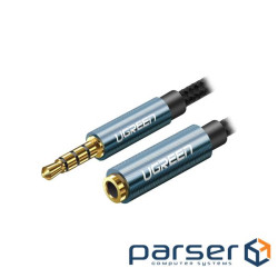 Кабель мультимедійний 3.5mm M to 3.5mm F 2.0m AV118 blue Ugreen (40675)