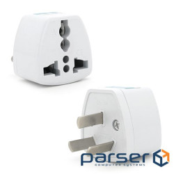 Перехідник на євророзетку TEFAL AU White, 3pin, 250V, 10A, в упаковці 20 штук, (YT-TEFAL / AU-3 / W)