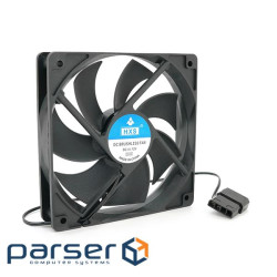 Кулер корпусний HXS, 1mm, 12V, 2-pin MOLEX, Black, OEM (HXS12)