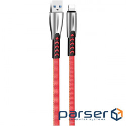 Date cable USB 2.0 AM to Lightning 1.0m zinc alloy red ColorWay (CW-CBUL010-RD)