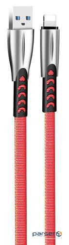 Дата кабель USB 2.0 AM to Lightning 1.0m zinc alloy red ColorWay (CW-CBUL010-RD)