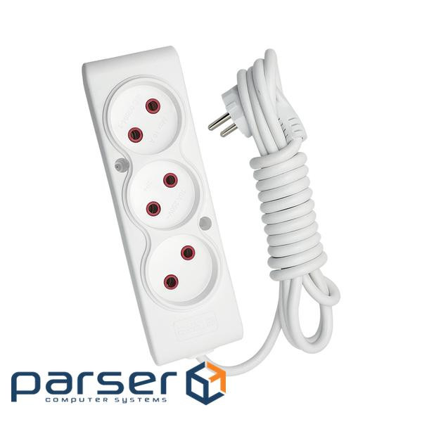 Мережевий подовжувач TECCO 5м 3 поста white (8681277841323)