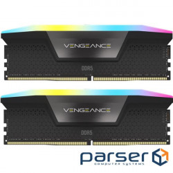 Модуль памяти для компьютера DDR5 32GB (2x16GB) 6400 MHz Vengeance RGB Black Co (CMH32GX5M2B6400C36)