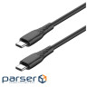 Дата кабель USB-C to USB-C 1.0m 3A 60W textured PVC black ColorWay (CW-CBPDCC094-BK)