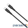 Дата кабель USB-C to USB-C 1.0m 3A 60W textured PVC black ColorWay (CW-CBPDCC094-BK)