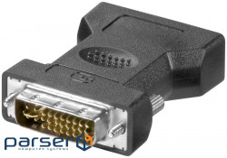 Перехідник моніторний DVI-> VGA HD15 M / F, адаптер прямий 24 + 5 Nickel, Standart, чер (75.06.8030-300)
