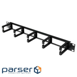 Кабельний організатор із 5 пластиковими кільцями, чорний CMS 1U (CMS-1U чорний) )