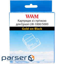 Картридж зі стрічкою WWM для Epson LW-1000/5000 36mm х 8m Gold-on-Black (WWM-SC36KZ) 8m Gold-on-Black (WWM-SC36KZ)