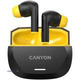 Навушники Canyon Hexagon 7 TWS ANC+ENC Wireless Charge Black/Yellow (CNS-TWS7BY)