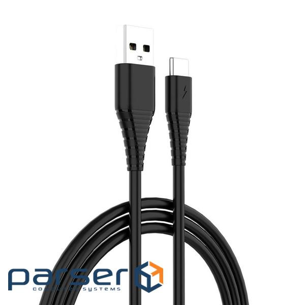 Date cable ColorWay USB 2.0 AM to Type-C 1.0m black (CW-CBUC026-BK)
