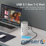 Док-станція USB3.1 Type-C --> HDMI/VGA/USB3.0x3/RJ45/SD/TF/TRRS 3.5m/PD/DC100W12-in-1Vent (TPHWC-EU)