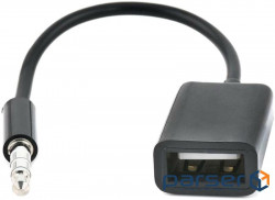 Кабель-перехідник Value USB AF-4pin Jack 3.5 мм для iPod Shuffle 0.15 м Black (S0973)