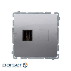 Розетка Basic 1xHDMI, серебро (BMGHDMI.01/43)
