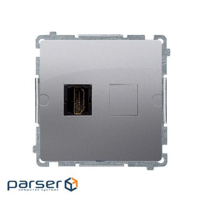 Розетка Basic 1xHDMI, серебро (BMGHDMI.01/43)