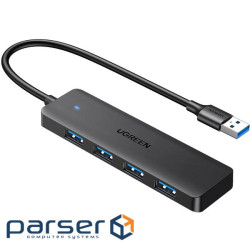 Хаб USB 3.0 -> 4хUSB 3.0 Hub 0,15 м кабель Space Gray CM219 Ugreen (25851)