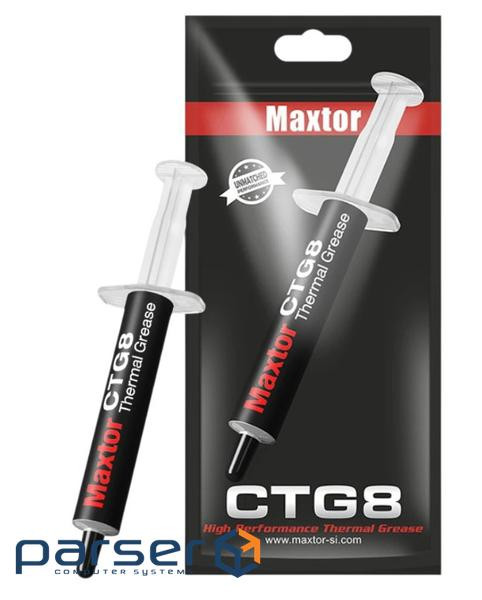 Термопаста Maxtor CTG8, 1 г, шприц, 12.8 Вт/мК, зі шпателем (CTG8D-1g)