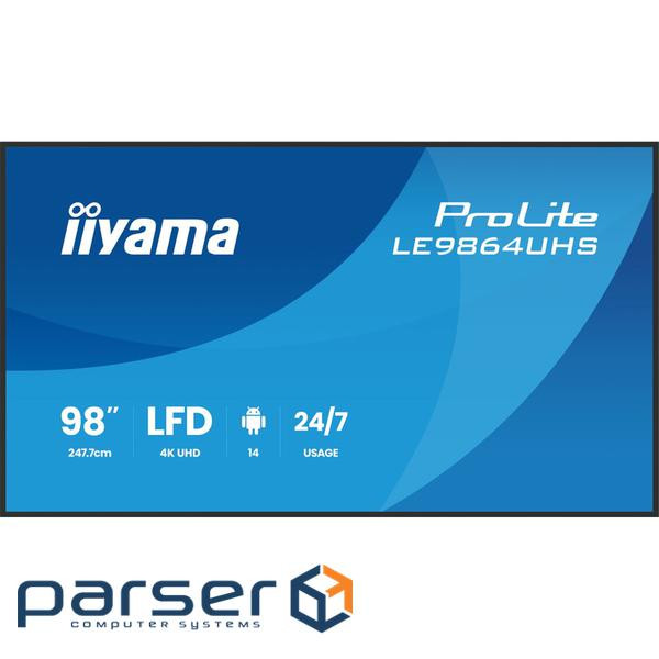 97.5" 16:9 VA РК дісплей, 3840х2160, 500 кд/м2, 24 /7, ОС Андроід 14, 2xHDMI/1xUSB- (LE9864UHS-B1AG