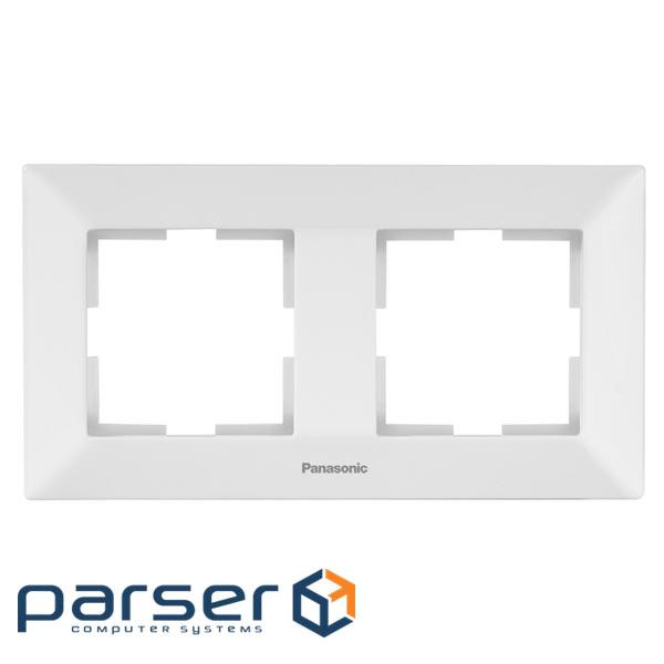 Рамка Panasonic Arkedia Slim подвійна, горизонтальна, біла (WNTF08022WH-UA)