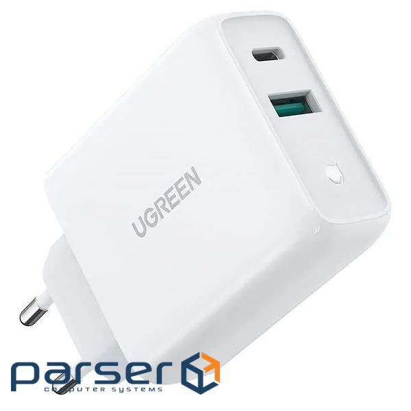 Зарядний пристрій Ugreen CD170 36W USB + Type-C Charger (White) (60468)