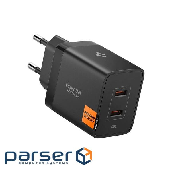Зарядний пристрій Spigen 2xUSB-C PD 47W black (ACH09457)