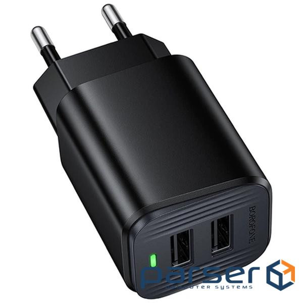 Зарядний пристрій BOROFONE BAS81A 2xUSB 10.5W black (6941991126628)