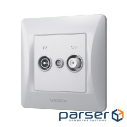 TV socket Videx BINERA TV + SAT final silver silk (VF-BNSK2TVSATE-SS)