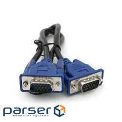 Кабель Merlion VGA 3 + 2 0.5m, male to male (тато-тато), 2 ферита, чорно-с (YT-VGA(M) / (M)3+2-0.5m)