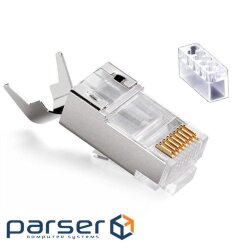 Конектор мережевий FreeEnd->RJ45 STP7,конектор cat.7 Gold,срібний (62.09.8103-1) (62.09.8103-1)
