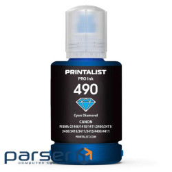 Чорнило Printalist Canon GI-490 для G1400/G2400/G3400 140г Cyan (PL490C)