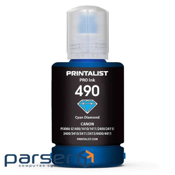 Чорнило Printalist Canon GI-490 для G1400/G2400/G3400 140г Cyan (PL490C)
