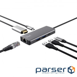 USB-хаб Trust Dalyx 6-in-1 USB-C Multi-port Dock Aluminium (24968)