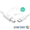 Кабель для принтера Ugreen USB-C 2.0 to BM 1.5m white (40417)