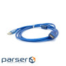 Подовжувач VOLTRONIC USB 2.0 AM/AF, 1.5m, 1 ферит, прозорий синій Q250 (YT-AM/AF-1.5TBL)