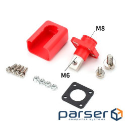 Корпусна прохідна клема М8-M6, 200A, 1000V, мідь, Red (YT-200AM8M6-Red) , Red (YT-200AM8M6-Red)