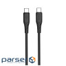Дата кабель USB-C to USB-C 2.0m 3A 60W textured PVC black ColorWay (CW-CBPDCC095-BK)